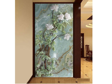 白玉兰玉雕屏风效果图