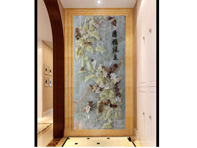 清雅玉兰玉雕屏风效果图