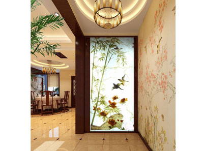 梅花玉雕屏风效果图