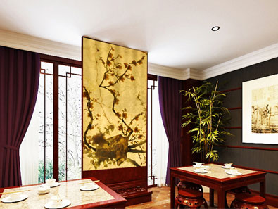 梅花玉雕屏风效果图