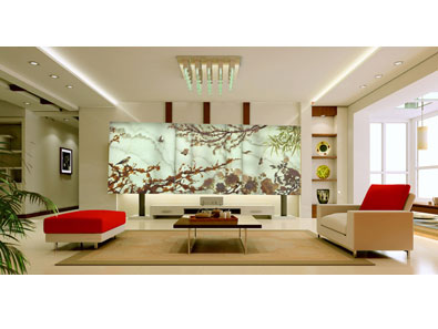 梅花玉雕屏风效果图