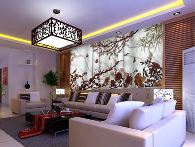 红梅玉雕屏风效果图