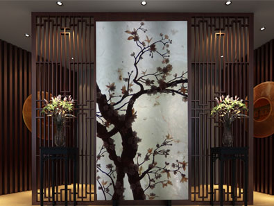 梅花玉雕屏风效果图