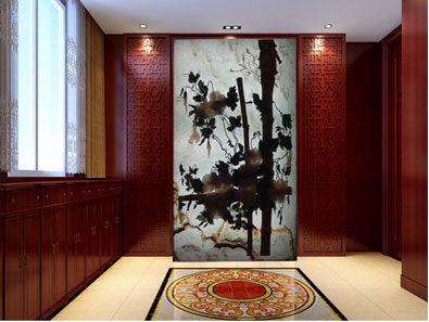 梅花玉雕屏风效果图