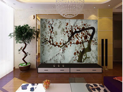 梅花玉雕屏风效果图