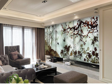 梅花玉雕屏风效果图